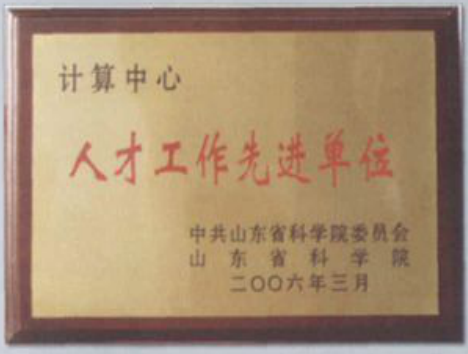 人才工作先进单位奖牌