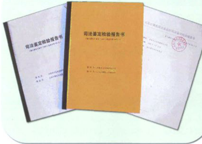 数本司法鉴定检验报告书文件平铺展示