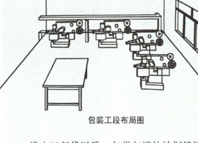 包装工段布局图，展示厂房内的包装生产线布置。
